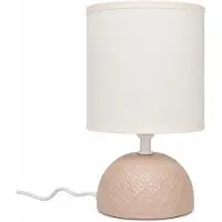 Aigostar keramische tafellamp, nachtlamp met halveer-ovale voet, stoffen lampenkap, E14-fitting, snoerdimmer, geschikt voor slaapkamer, woonkamer, hal - H24cm (donkerbruin)