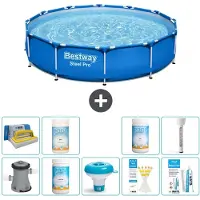 Bestway Steel Pro, ronde opblaasbare zwembad - 366x76 cm - 10-delig - S43338
