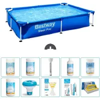 Bestway Steel Pro, rechthoekig zwembad - 221x150x43 cm - 11-delig - S43348