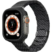 Pitaka Carbon Fiber Apple Watch Band 42/44/45/49mm, zwart