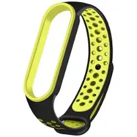 Beline Pasek Mi Band 7/6/5Czarny-Zielony/Black-Green Design
