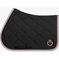 Cavalleria Toscana Diamond Quilted Jersey Zadeldek Pony Zwart/Violet Ice