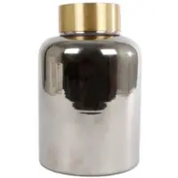 Coppens Vaas Sanne S zilver glas 12x12x19cm |