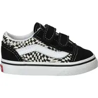 Vans Old Skool leren suède geruite sneakers - zwart/ecru Jongens/Meisjes Leer - maat 26