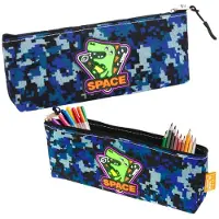Lean Etui Space Dinosaur Pixels Blauw 20x8cm