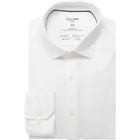 Olymp business overhemd super slim fit wit effen katoen