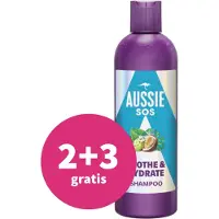 Aussie Hair 2+3 Gratis: Sos Shampoo Shoothe & Hydrate 300 Ml