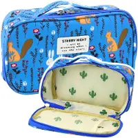 Lean Nieuwe Blauwe Pennendoos Organizer met Extra Vak 22,5cm