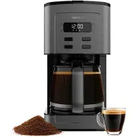 Cecotec Digitale filterkoffiemachine – 10 kopjes – 66 zetcycli. 800 W, roestvrijstalen afwerking, aromaversterker