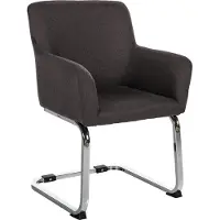 CLP Puka Eetkamerstoel - Met armleuning - RVS Frame - zwart Stof