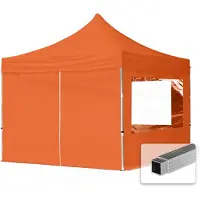 TOOLPORT 3x3 m Easy up partytent, ECONOMY alu 32mm met zijwanden (panorama), oranje