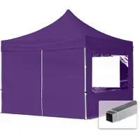 TOOLPORT 3x3 m Easy up partytent, ECONOMY alu 32mm met zijwanden (panorama), paars