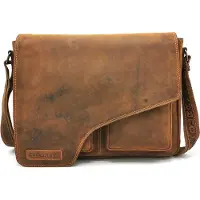 HillBurry Leren Laptoptas met holster omslag - Kwaliteitsleer - Natuurlijke uitstraling - (bxhxd) ca.38cm x 28,5cm x 12cm