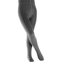 Falke Comfort Wool dik eenkleurig wol panty kinderen grijs - maat 134-146
