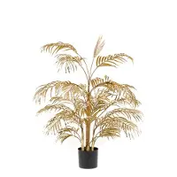 Emerald kunstplant areca palmboom 105 cm goudkleurig