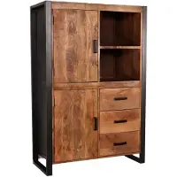Lizzely Garden & Living Industriële kast mangohout Dex 150x100cm wandkast duurzaam mango