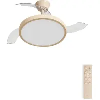 Create - Plafondventilator 40W stil met intrekbare bladen met licht - Ø108cm - Zand - Afstandsbediening - WIND CLEAR STUDIO