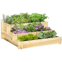 Outsunny Opklapbed met houten frame 845-639V00
