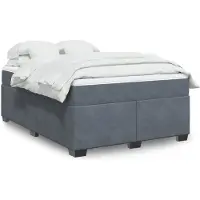 vidaXL Boxspring met matras fluweel donkergrijs 140x200 cm