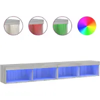 vidaXL Tv-meubels met LED-verlichting 2 st 100x30x30 cm grijs sonoma