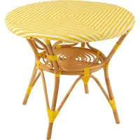 Jline eettafel rotan/plastiek naturel/geel - 89 cm - 75 cm