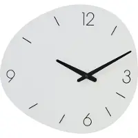 J-Line wandklok ovaal metaal wit - 41 x 38 cm