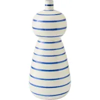 J-Line vloervaas keramiek blauw/wit - 50 cm - Ø 17 cm