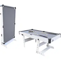 Cougar Hustle XL Pooltafel 6ft inklapbaar Wit / Grijs | Inklapbare biljarttafel incl. accessoires | Afmetingen: 182,9x91,4x78,7 cm