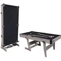Cougar Hustle XL Pooltafel 6ft inklapbaar eiken / zwart | Inklapbare biljarttafel incl. accessoires | Afmetingen: 182,9x91,4x78,7 cm