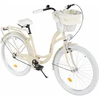 DaviBikes Lila – Stadsfiets – 26 inch – 1 versnelling – Terugtraprem/V-brake – Lage instap – 155-180 cm – Bruin/Wit