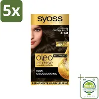 Syoss Oleo Intense - Haarverf - 4-50 - Ijzig Bruin - 115ml x 5