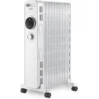 Kumtel Elektrische Kachel - Olieradiator - Thermostaat - 3 Standen - tot 2300W - Gemakkelijk Draagbaar - Antivriessysteem - 11 Vinnen Wit