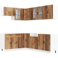 vidaXL 11-delige Keukenkastenset Porto bewerkt hout oud houtkleurig
