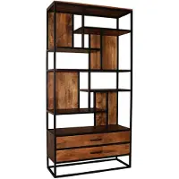 Lizzely Garden & Living Kast industrieel mangohout Xavi bruin mango hout wandkast 180cm vakkenkast mango duurzaam