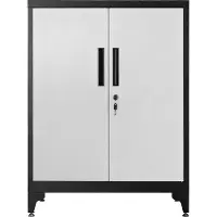 Songmics Stalen opbergkast, Zilver + Zwart / 80B cm