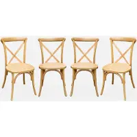 Sweeek Vintage rubberhouten bistrostoelen (set van 4) Naturel