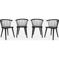 Sweeek - Set van 4 houten en multiplex barstoelen, paula, b 53 x d 47,5 x h 76cm