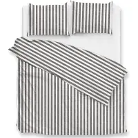 Zo! Home Dekbedovertrek Banda-di-Lino Dark-Grey Katoen-260 x 200 / 220 cm | Extra Breed