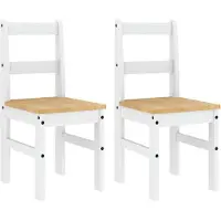 vidaXL Eetkamerstoelen 2 st PANAMA 40x46x90 cm grenenhout wit