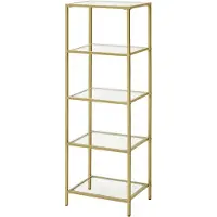 Songmics Glazen plank – 5 lagen – 40 x 30 x 124,5 cm – Goud