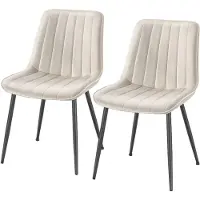 Songmics - Eetkamerstoelen - Ergonomische Rugleuning - Stalen Poten