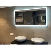 Sanexo Badkamerspiegel - Starlight - Rechthoek - 120x60cm - Spiegelverwarming - 3-standen Dimbare LED Verlichting - Touch Sensor