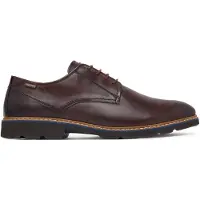 Pikolinos Heren Donkerbruine Alarcon leren schoenen (45), Leer, Plat, Veters, Casual M7D-4289