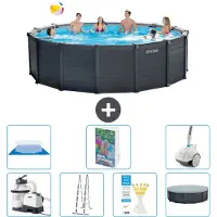 Intex Grafietpaneel zwembad, rond - 478x124 cm - 6-delig, model S616