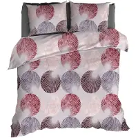 Romanette Dekbedovertrek Gerlos Grijs / Bordo Flanel-200 x 200 / 220 cm | 2-Persoons