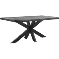 Profijt Meubel - Eettafel Newhaven zwart mangohout 220x100 cm rechthoekig - Spinpoot - Mangohout - Zwart