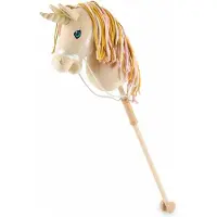 Bieco Hobby Horse Unicorn Aurora Without Handle And With Rolls Beige Kinderen
