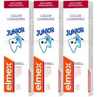 Elmex 3x Tandpasta Junior (6-12 Jaar) Colour Changing 75 Ml