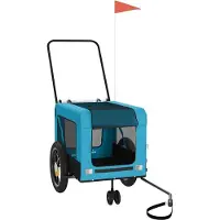 vidaXL Hondenfietstrailer oxford stof en ijzer blauw en zwart