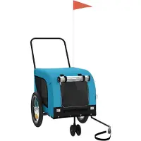 vidaXL Hondenfietstrailer oxford stof en ijzer blauw en zwart